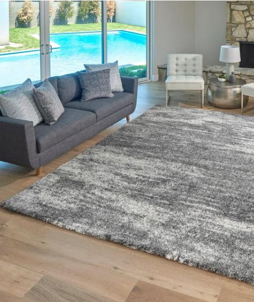Drexel Lenox Shag Area Rug, 7’10” x 10’, Color Beige/Grey
