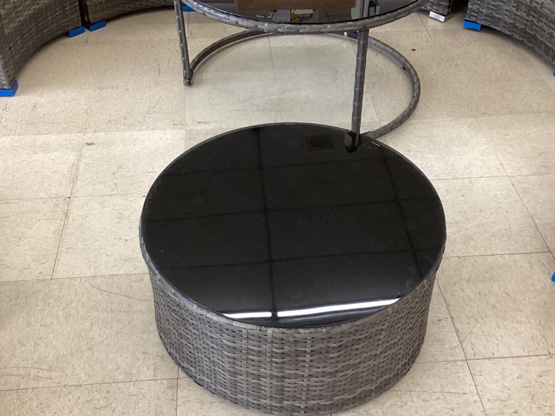 9 Piece Half Moon Gray Patio Set