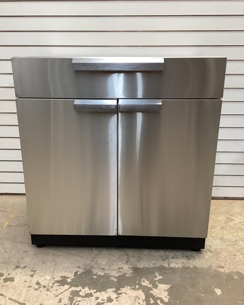 NewAge Products Outdoor Kitchen Stainless Steel 32 in. W x 36.5 in. H x 23 in. D 2-Door Outdoor Kitchen Cabinet with Drawer