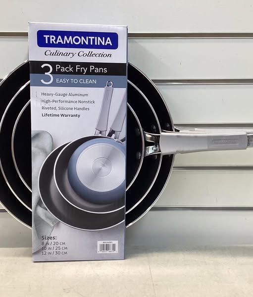 Tramontina 3-Pack Fry Pans with Nonstick Interior, Color Blueberry