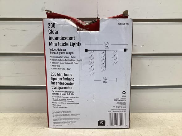 Home Accents Holiday 200 Clear Incandescent Mini Icicle Lights
