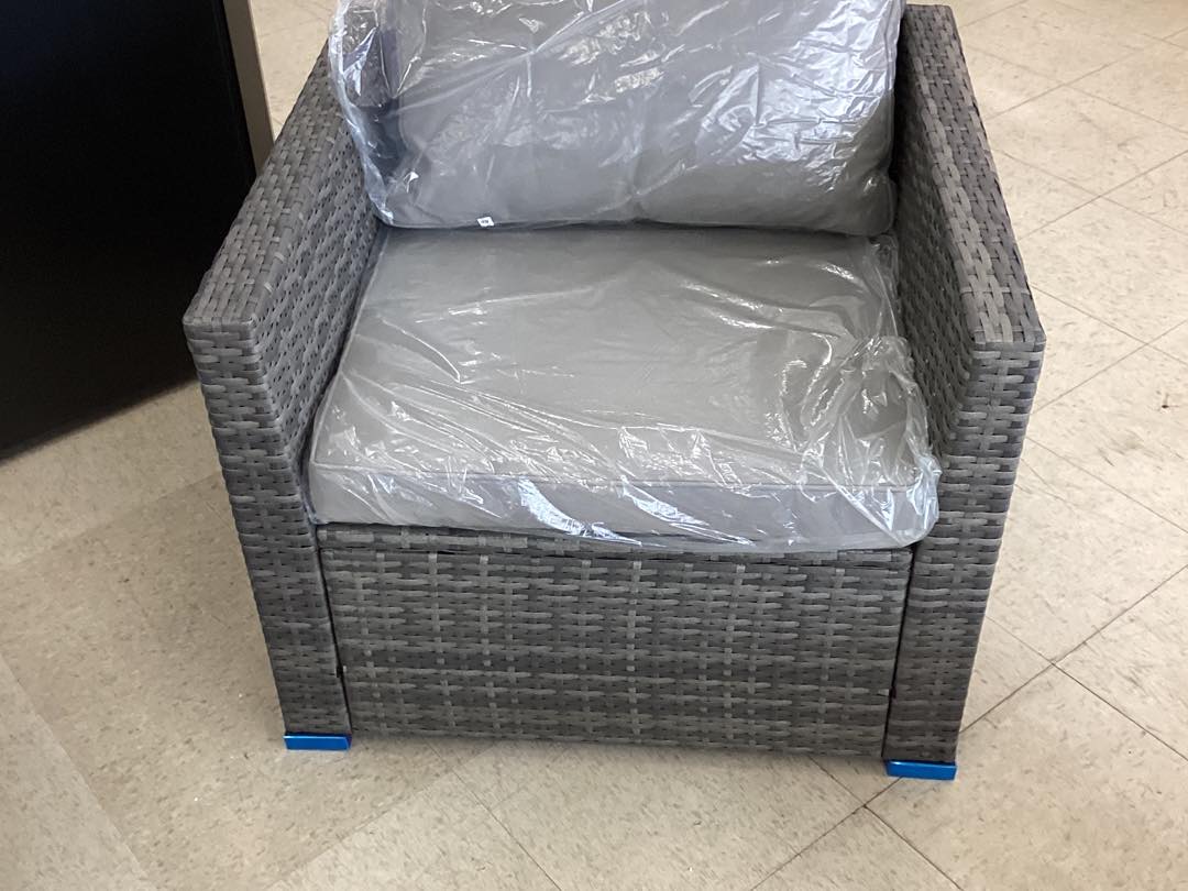 9 Piece Half Moon Gray Patio Set