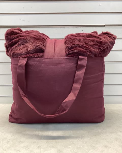 Member's Mark 2-Pack Ruched Faux Fur Decorative Pillows, Color Wine