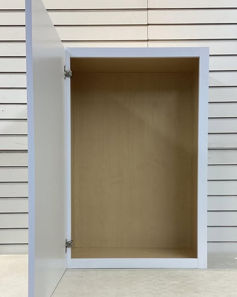 Hampton Bay Shaker 24 in. W x 12 in. D x 36 in. H Assembled Wall Cabinet in Satin White