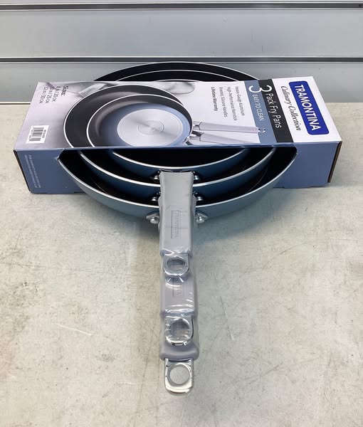 Tramontina 3-Pack Fry Pans with Nonstick Interior, Color Blueberry