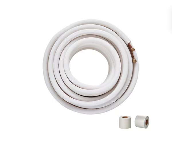VEVOR 50 ft. Mini Split Line Set 1/4 in. 3/8 in. O.D Copper Pipes Tubing and Triple-Layer Insulation for Air Conditioning