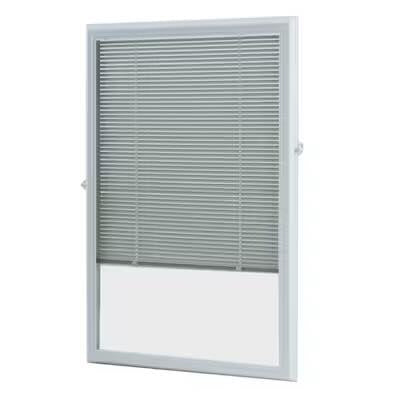 ODL Add on blind 0.59-in Slat Width 22-in x 36-in Cordless White Aluminum Light Filtering Mini Blinds