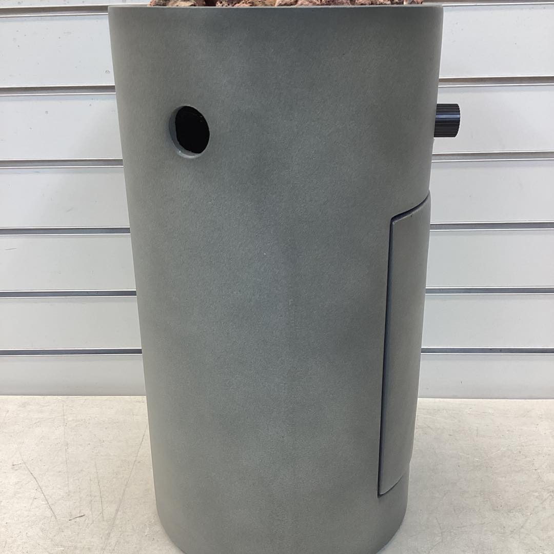 17" Pipestone Outdoor Column Fire Pit Gray - Threshold Modern Propane Gas Firepit with Lava Rock and Cover