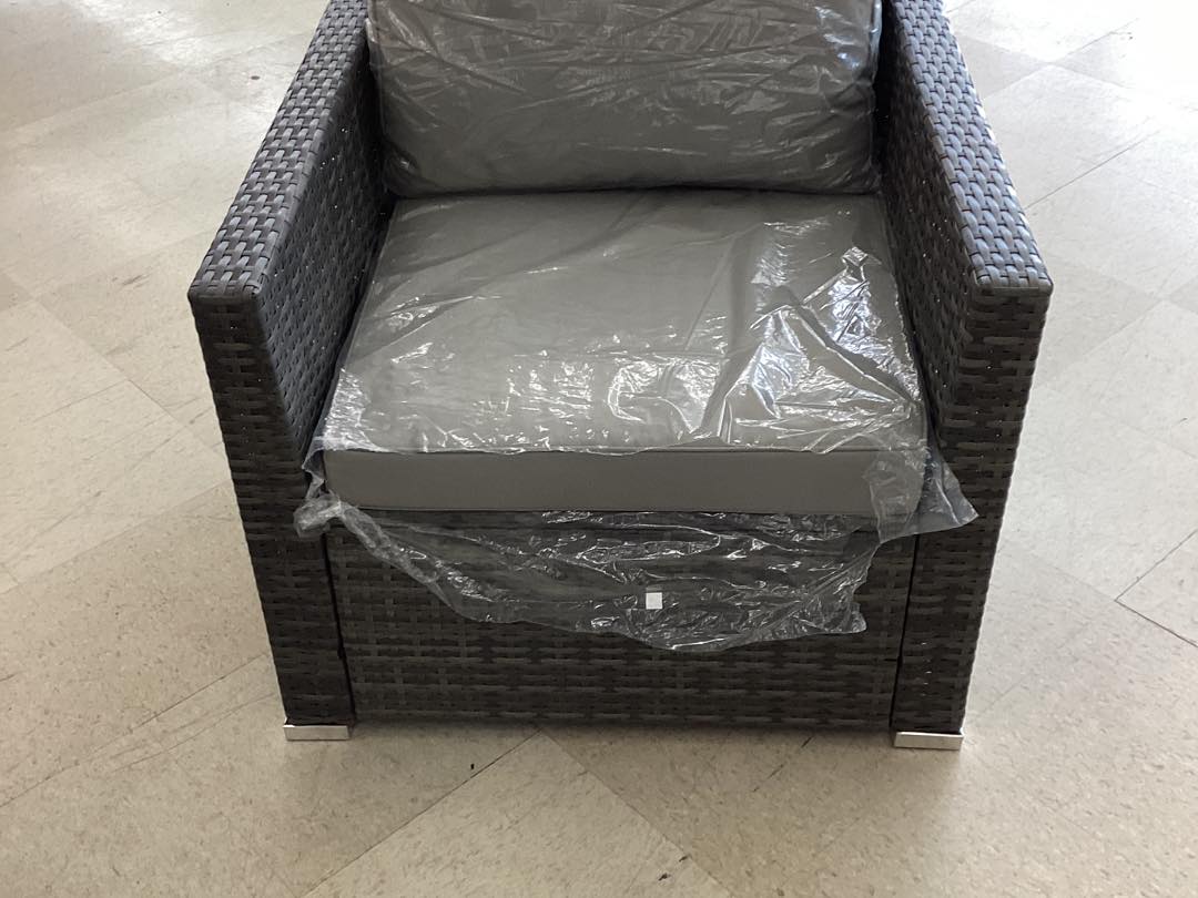 9 Piece Half Moon Gray Patio Set