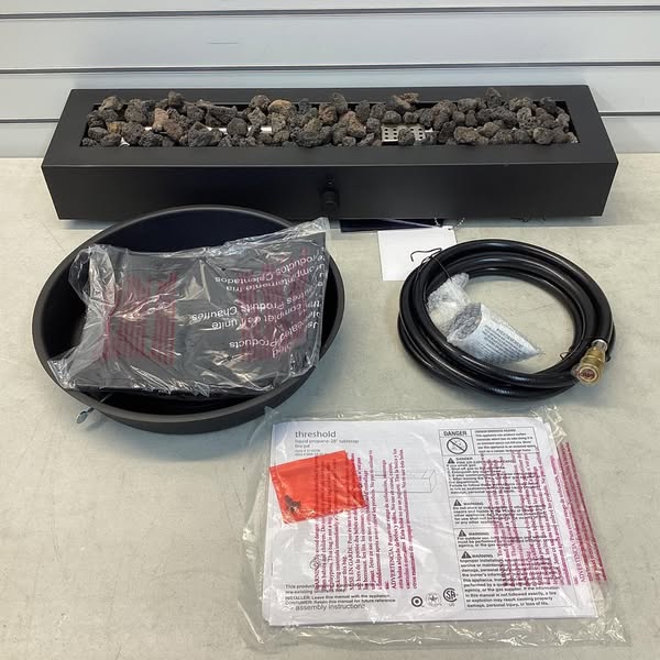 28" Outdoor Tabletop Fireplace Black - Threshold