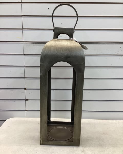 Pillar Cast Aluminum Lantern Candle Holders Gold - Threshold