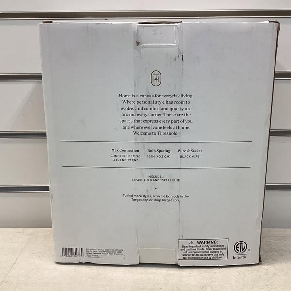 Threshold 10ct 12Ft LED Non-Drop Indoor Outdoor Café String Lights Clear Bulbs with Black Wire