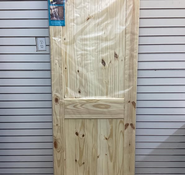 eightdoors 30 in. x 80 in. x 1-3/8 in. 2-Panel Arch Top V-Groove Knotty Solid Core Unfinished Pine Wood Interior Door Slab
