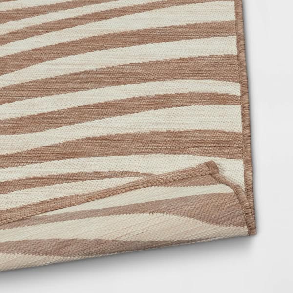 Wavy Lines Outdoor Area Rug Beige/Natural Brown - Threshold