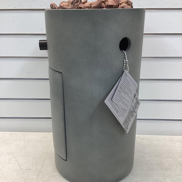 17" Pipestone Outdoor Column Fire Pit Gray - Threshold Modern Propane Gas Firepit with Lava Rock and Cover