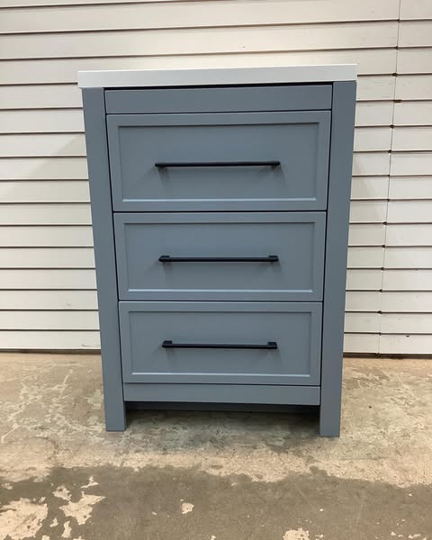 Hailey 25 in. Single Sink Laguna Blue Bath Vanity with White Cultured Marble Top