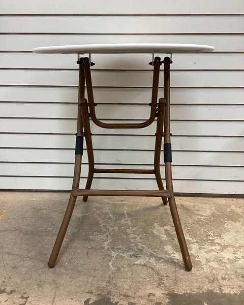 French Cafe Folding Round Patio Bistro Table White - Threshold