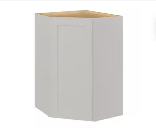Hampton Bay Avondale 24 in. W x 24 in. D x 36 in. H Ready to Assemble Plywood Shaker Diagonal Corner Kitchen Cabinet in Dove Gray