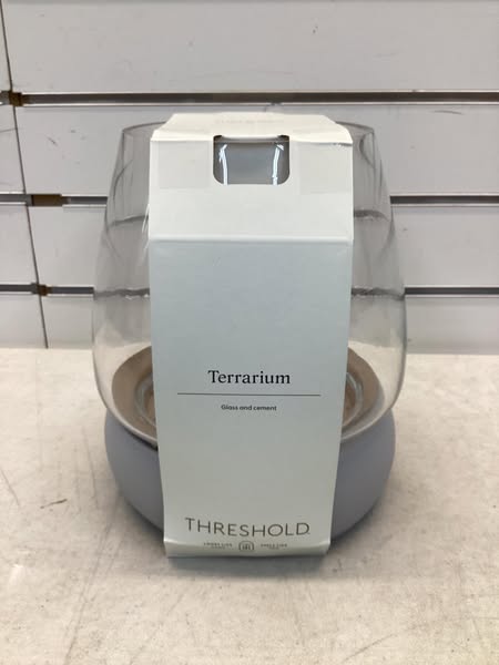 Terrarium-Round Glass with Cement Base Indoor Outdoor Terrarium - Threshold