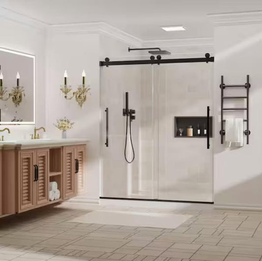 Peorsily 44 in.-48 in. W x 74 in. H Sliding Frameless Shower Door
