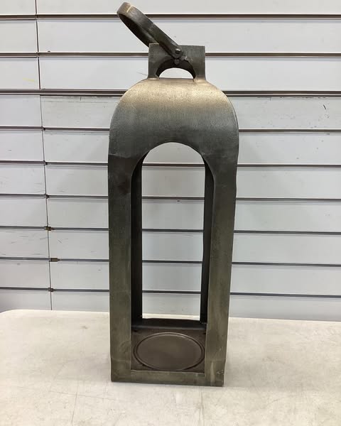 Pillar Cast Aluminum Lantern Candle Holders Gold - Threshold