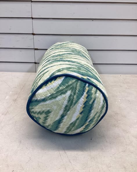 20"x8" Terry Printed Chenille Outdoor Lumbar Bolster Pillow Cool Ikat - Threshold
