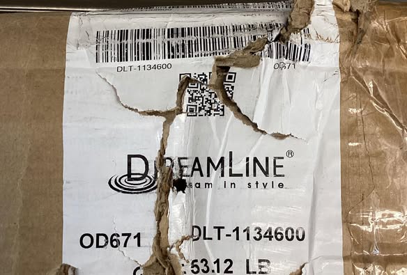 DreamLine SlimLine 60 in. x 34 in. Single Threshold Alcove Shower Pan Base in White with Center Drain