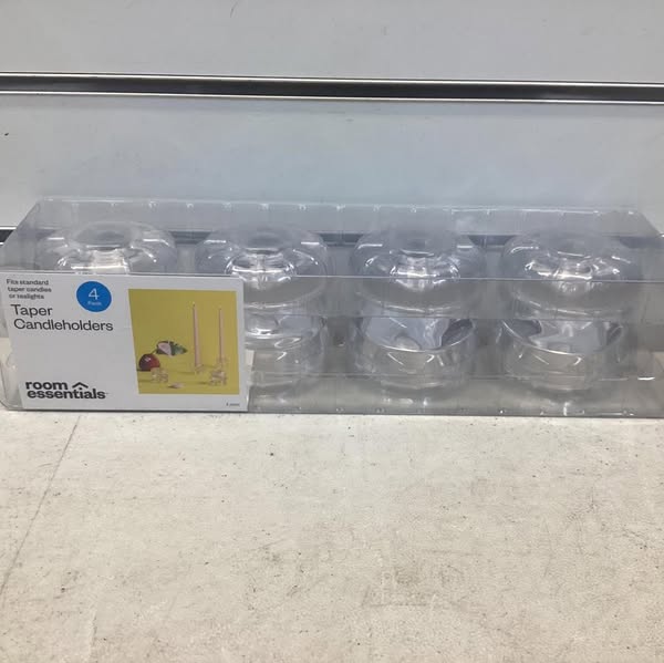 4pk Bubble Glass Taper Candle Holder - Room Essentials