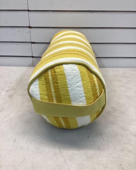 20"x8" Terry Printed Chenille Lumbar Bolster Pillow Yellow Stripe - Threshold