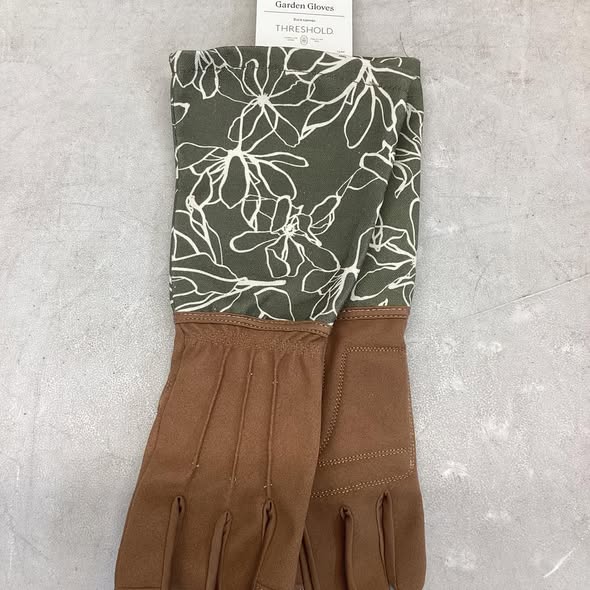 Duck Canvas Scribble Floral Rose Picker Gloves One Size Green - Threshold