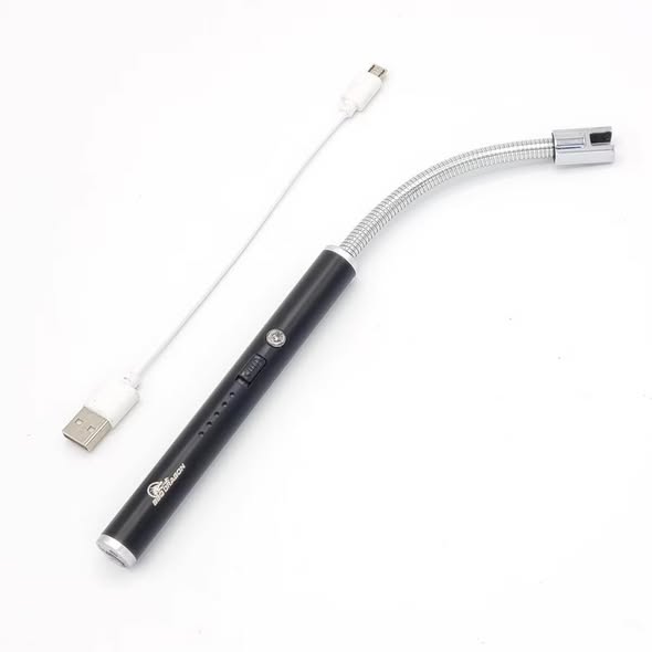 BBQ Dragon BBQD490: Battery-Powered Metal Arc Lighter, Flexible Gooseneck, 10" Length - Black