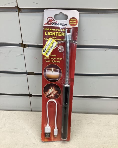 BBQ Dragon BBQD490: Battery-Powered Metal Arc Lighter, Flexible Gooseneck, 10" Length - Black