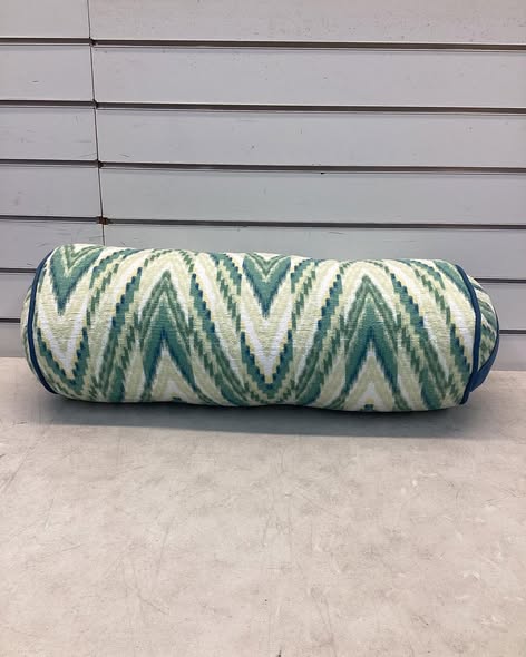 20"x8" Terry Printed Chenille Outdoor Lumbar Bolster Pillow Cool Ikat - Threshold