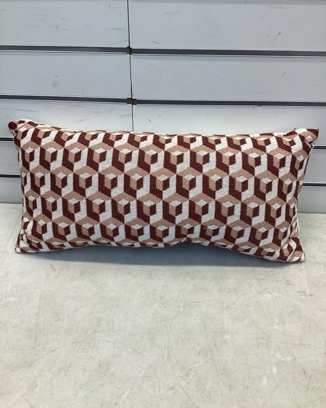 10"x20" Overlay Geometric Outdoor Lumbar Pillow - Threshold