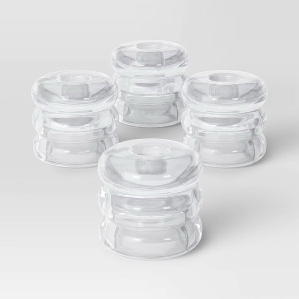 4pk Bubble Glass Taper Candle Holder - Room Essentials
