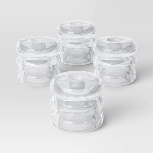 4pk Bubble Glass Taper Candle Holder - Room Essentials