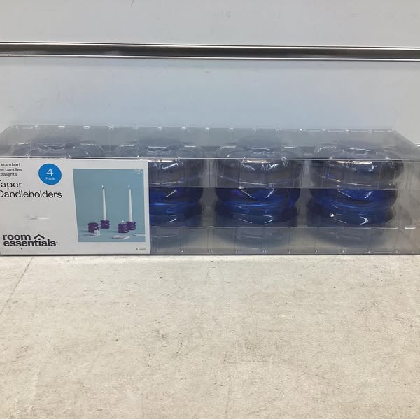 4pk Bubble Glass Taper Candle Holder - Room Essentials
