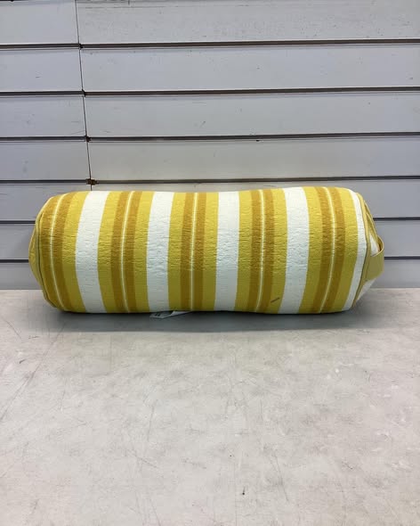 20"x8" Terry Printed Chenille Lumbar Bolster Pillow Yellow Stripe - Threshold
