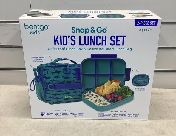 Bentgo 2-Piece Kids Snap & Go Lunch Set: Leak-Proof Lunch Box & Deluxe Insulated Lunch Bag