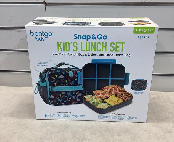 Bentgo 2-Piece Kids Snap & Go Lunch Set: Leak-Proof Lunch Box & Deluxe Insulated Lunch Bag