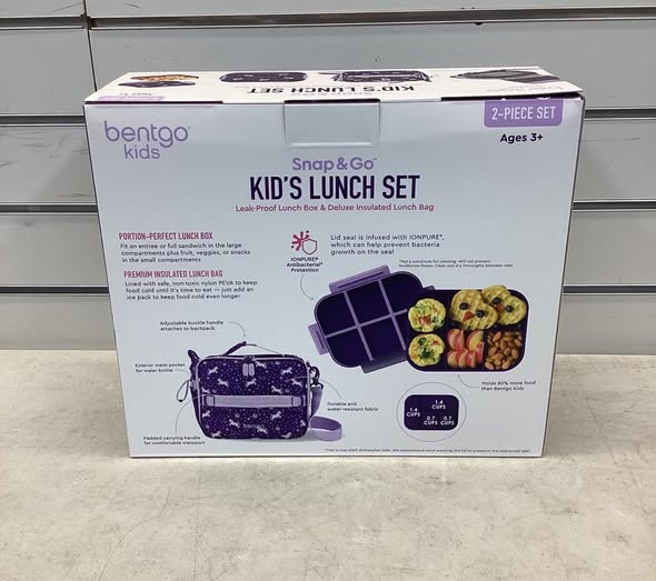 Bentgo 2-Piece Kids Snap & Go Lunch Set: Leak-Proof Lunch Box & Deluxe Insulated Lunch Bag