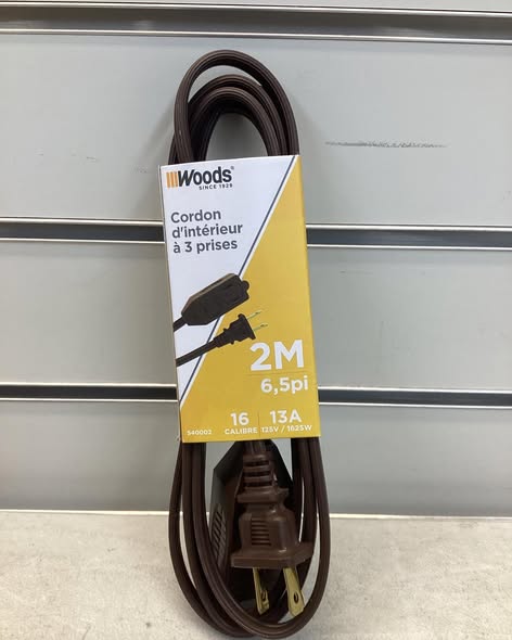 Woods 3-Outlet indoor Cord 6.5 ft