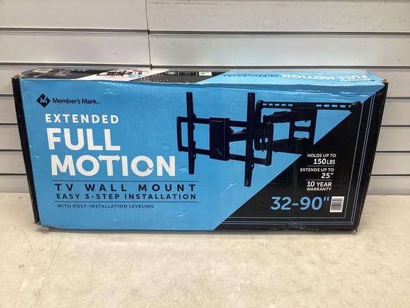 Member’s Mark Extended Full Motion TV Mount Fits TVs 32”-90”