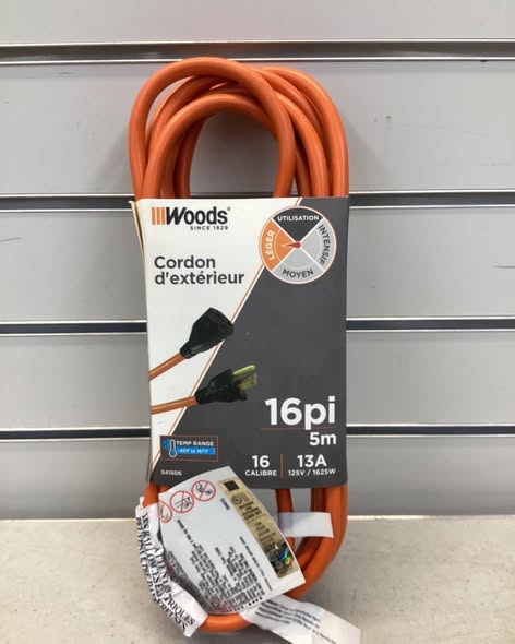 SOUTHWIRE COMPANY, LLC 541506 SJTW Power Cord 300 V, Orange 5 m L