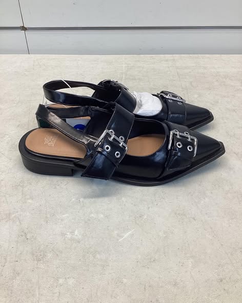 Women's Peyton Double Buckle Slingback Flats with Memory Foam Insole - Wild Fable Size 7