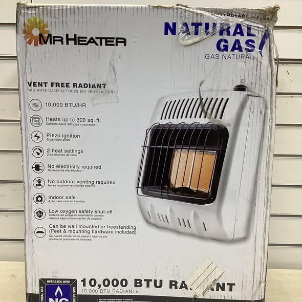 Mr. Heater Natural Gas Vent-Free Radiant Wall Heater, 10,000 BTU, 2-Plaque