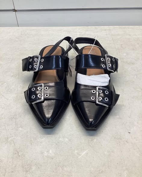 Women's Peyton Double Buckle Slingback Flats with Memory Foam Insole - Wild Fable Size 7