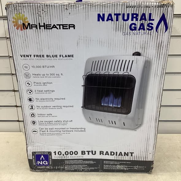 Mr. Heater Natural Gas Vent-Free Blue Flame Wall Heater, 10,000 BTU, Model# MHVFB10NG