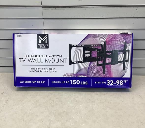 Member's Mark Full Motion Extended TV Wall Mount with Articulating Dual Swivel Arms for 32"-100" TVs