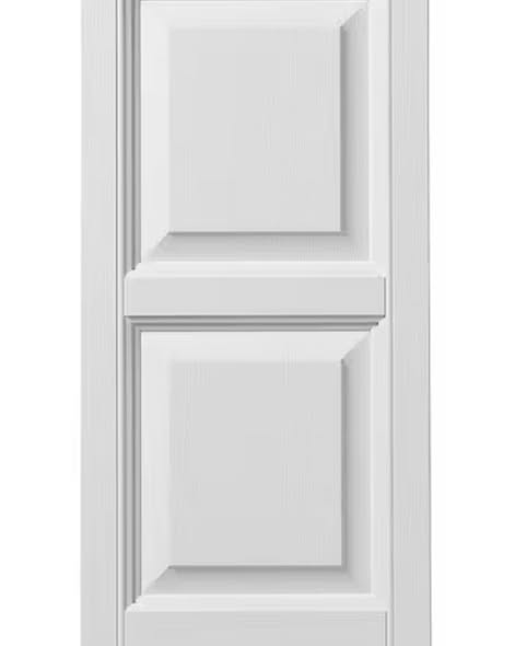 Ply Gem 15 in. x 43 in. Raised Panel Polypropylene Shutters Pair in White